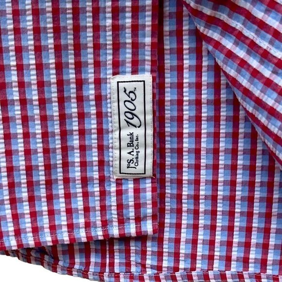 Jos. A. Bank 1905 Buttons Down Shirt Men's Multi Red Large Plaid Checkered NWOT - Picture 8 of 12